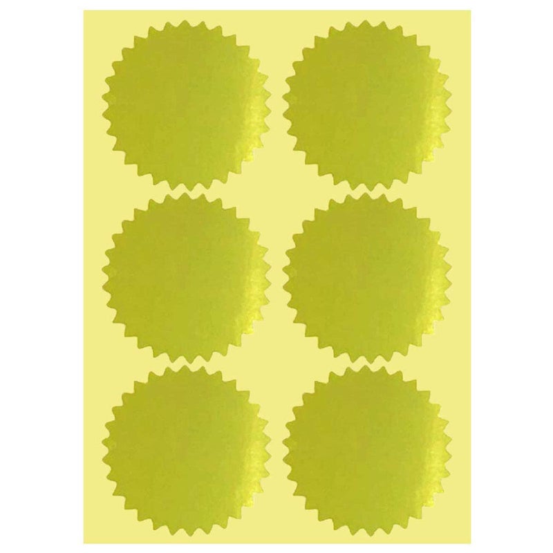 Remarkable Gold Certificate Embossing Seal Label - 1.5" Inch Gold Foil Sticker Envelope Package Serrated Edge Self-Adhesive Stickers â€“ 180 Labels Per Pack - Image 1